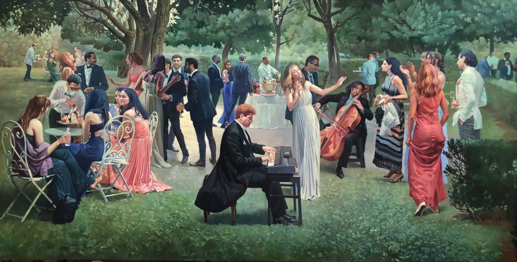 Event painting of corporate event at villa aurelia in rome, italy.