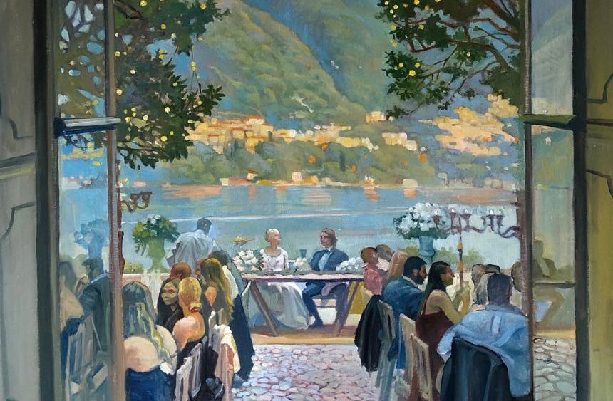 event painting in italy on lake como