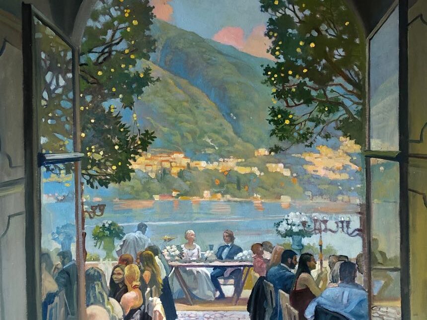 event painting in italy on lake como