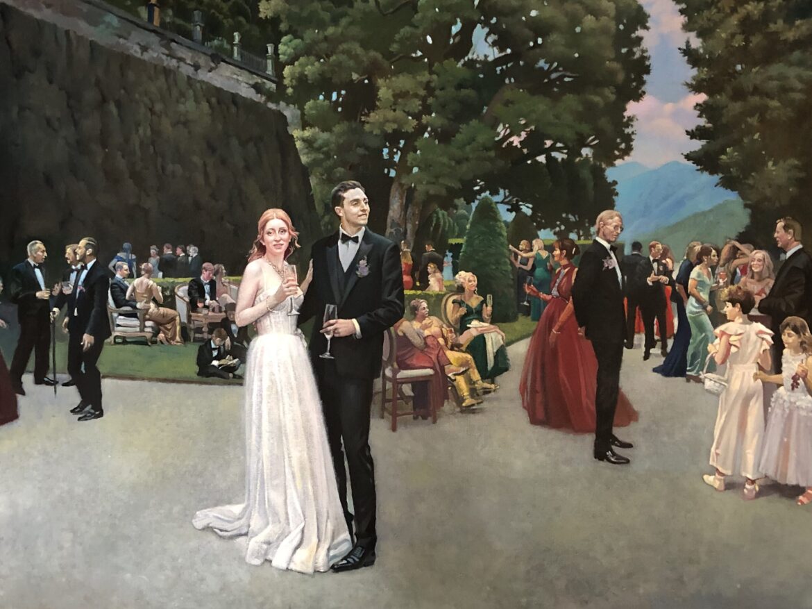 event painting on lake como