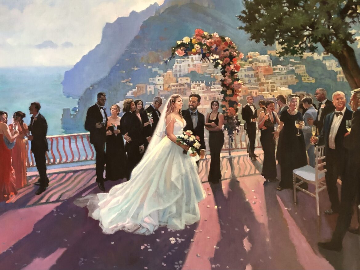 event painting positano wedding