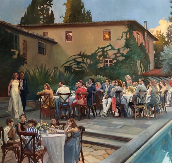 Event painting of celebration in Tuscany